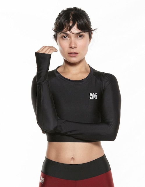 crop top deportivo manga larga