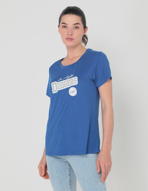 Playera deportiva para béisbol New Era Los Angeles Dodgers de mujer