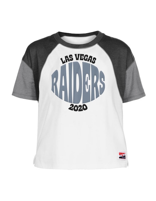 Playera deportiva para fútbol americano New Era Las Vegas Raiders de mujer