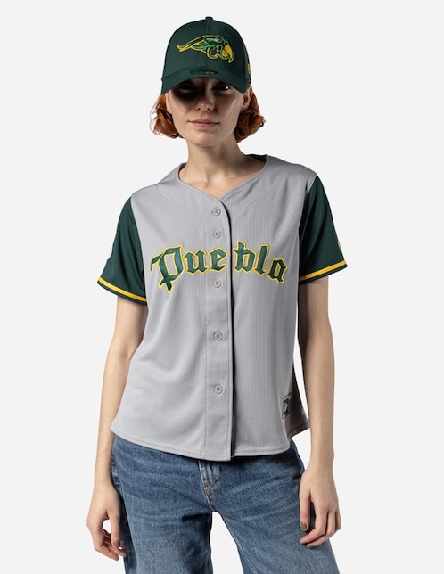Jersey de Pericos de Puebla visitante manga corta New Era para mujer