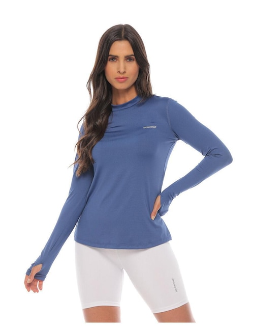 Playera manga larga cuello redondo para mujer 1
