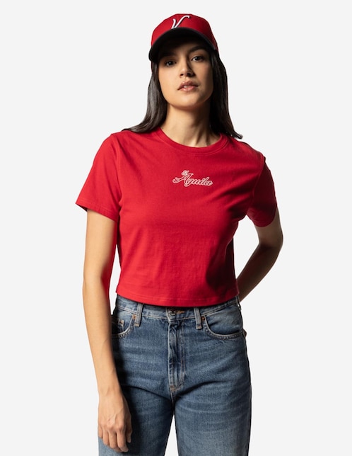 Playera deportiva para béisbol New Era El Águila de Veracruz de mujer