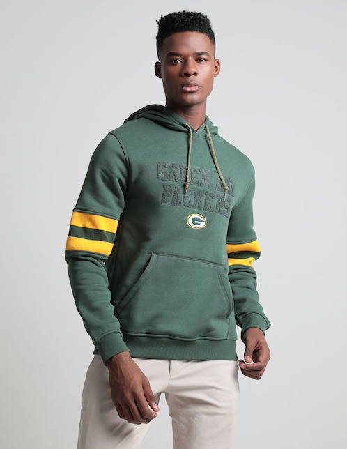 Sudadera New Era con capucha y bolsa Green Bay Packers para hombre