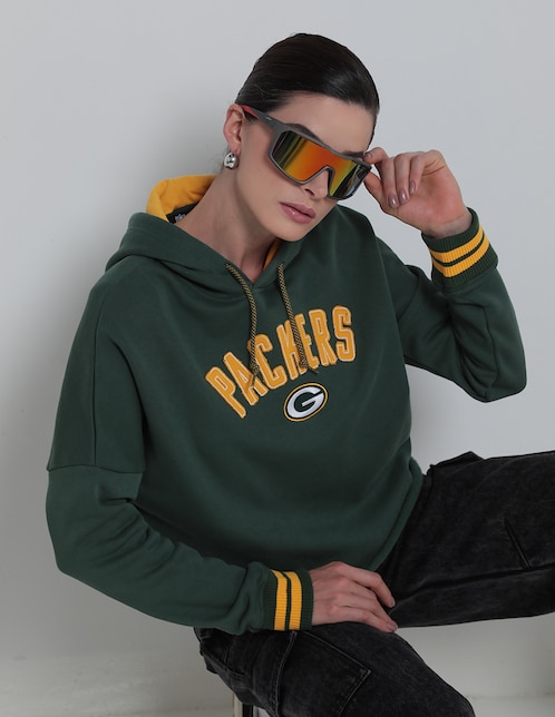 Sudadera New Era con capucha Green Bay Packers para mujer