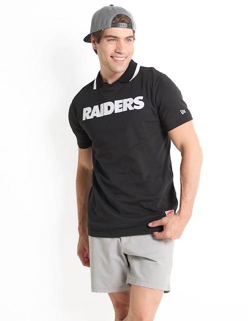 Playera deportiva para fútbol americano New Era Las Vegas Raiders de hombre