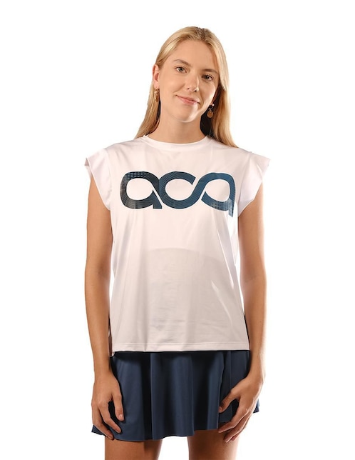 Playera deportiva para deporte con raqueta Aca Padel de mujer