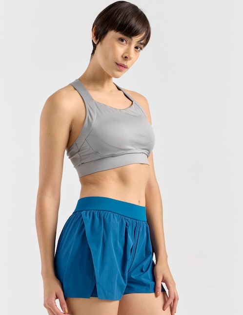Short con abertura X10 para correr mujer