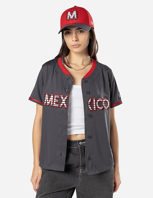 Jersey de Diablos Rojos del México cuarto equipo manga corta New Era para mujer