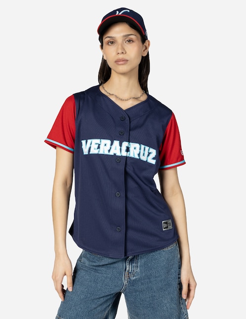 Jersey de  El Águila de Veracruz visitante manga corta New Era  para mujer