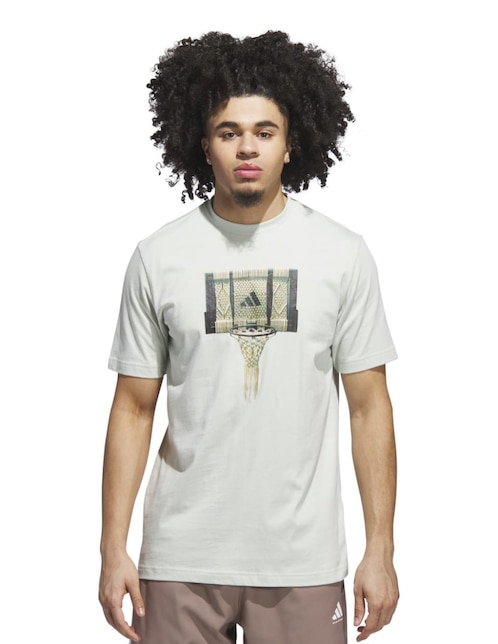 Playera deportiva para básquetbol Adidas de hombre