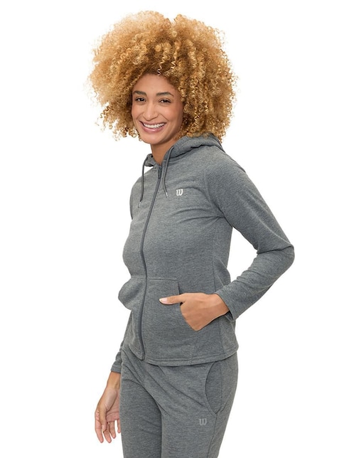 Sudadera con capucha y bolsa para mujer 1