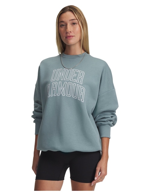 Sudadera Under Armour Rival Flc Os Varsity Crew con capucha para mujer