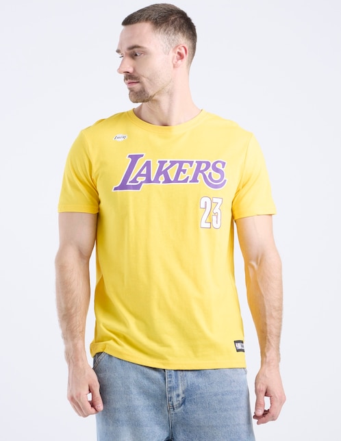 Playera deportiva para básquetbol James Los Angeles Lakers de hombre
