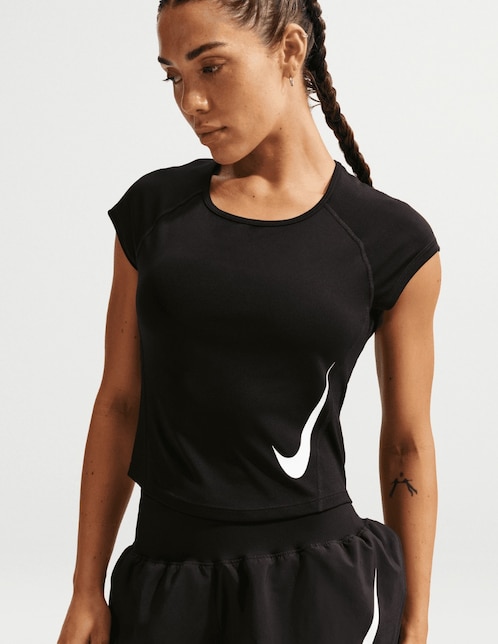 Playera deportiva para correr Nike W NK TEMPO SWOOSH RUN DF SS IF499 de mujer