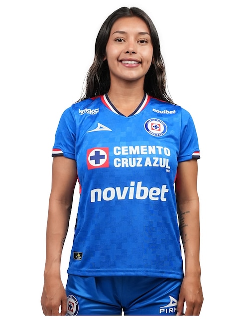 Jersey de Club de Fútbol Cruz Azul local manga corta Pirma para mujer
