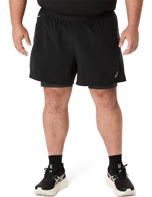 Short con bolsillos Asics Road 2N1 5In para correr hombre