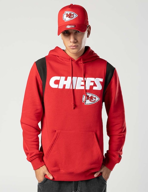 Sudadera New Era Ne Leisure con capucha y bolsa Kansas City Chiefs unisex