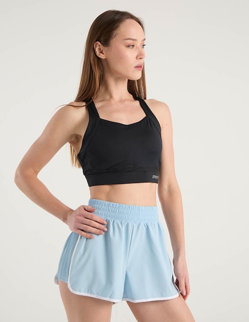 X10 Short con efecto doble prenda X10 para correr mujer