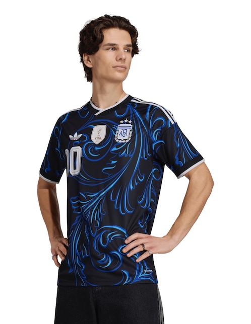 Jersey Selección de fútbol de Argentina visitante de Lionel Messi manga corta Mundial Adidas jugador para hombre