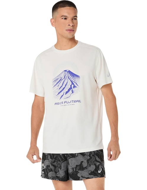 Playera deportiva para correr Asics Fujitrail Logo SS Top de hombre