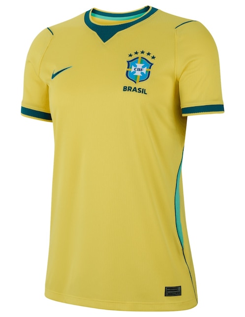 Jersey de selección de Fútbol de Brasil local manga corta Nike para mujer