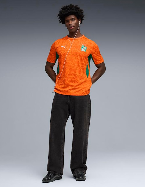 Jersey de Costa de marfil local manga corta Mundial Puma para hombre