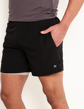 Short efecto doble prenda X10 para entrenamiento hombre