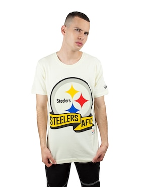 Playera deportiva para fútbol americano New Era Pittsburgh Steelers de hombre