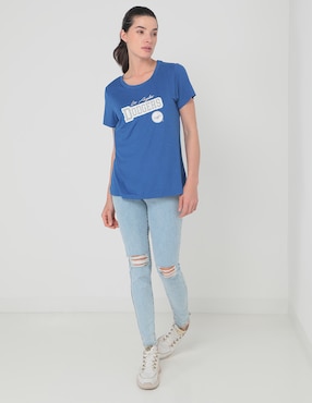Playera deportiva para béisbol New Era Los Angeles Dodgers de mujer