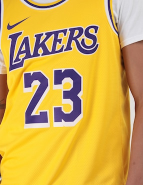 Jersey de Los Angeles Lakers local de LeBron James manga corta Nike para hombre