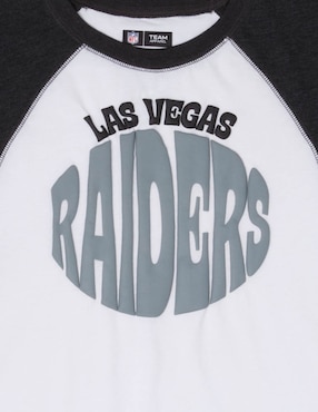 Playera deportiva para fútbol americano New Era Las Vegas Raiders de mujer