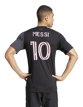 Jersey de Inter de Miami visitante de Lionel Messi manga corta Adidas jugador para hombre