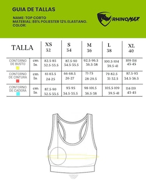 Top deportivo Rhinomax para entrenamiento mujer