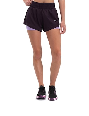 Short Calzón De Malla Integrado Skechers Para Correr Mujer