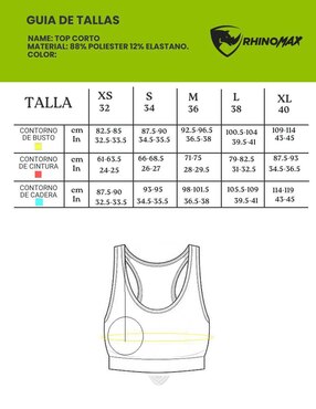Top deportivo Rhinomax para entrenamiento mujer