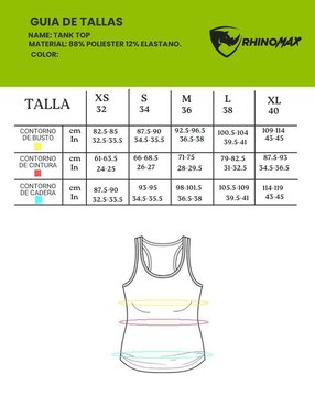 Tank top para entrenamiento Rhinomax de mujer