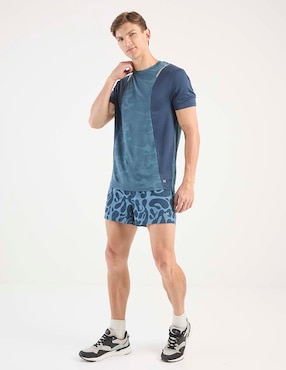 Short efecto doble prenda X10 para correr hombre