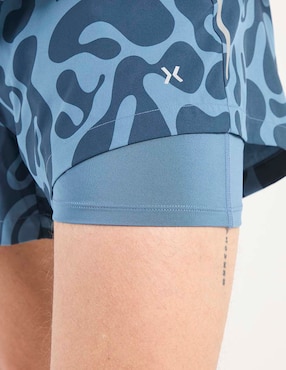Short efecto doble prenda X10 para correr hombre