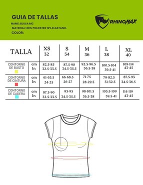 Playera deportiva para entrenamiento Rhinomax de mujer