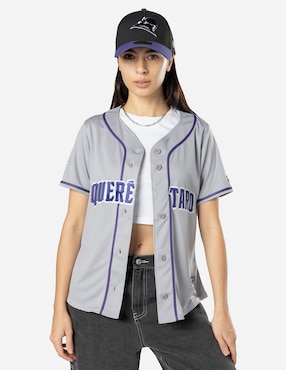 Jersey de Conspiradores de Querétaro visitante manga corta New Era para mujer