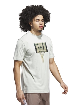 Playera deportiva para básquetbol Adidas de hombre