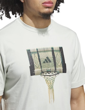 Playera deportiva para básquetbol Adidas de hombre