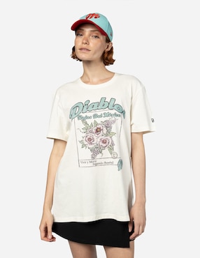 Playera deportiva para béisbol New Era Diablos Rojos del México de mujer