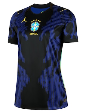 Jersey de Selección de Fútbol de Brasil visitante manga corta Mundial Nike fan para mujer