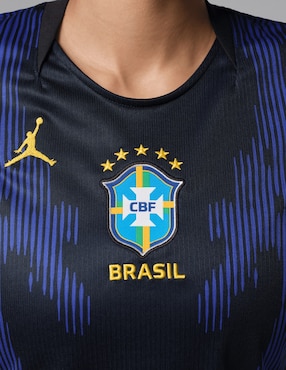 Jersey de Selección de Fútbol de Brasil visitante manga corta Mundial Nike fan para mujer