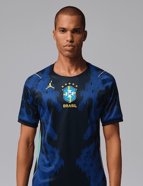 Jersey de Selección de Fútbol de Brasil visitante manga corta Mundial Nike fan para hombre