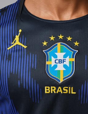 Jersey de Selección de Fútbol de Brasil visitante manga corta Mundial Nike fan para hombre