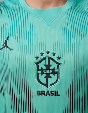 Jersey de selección de fútbol de Brasil local de manga corta Mundial Nike fan para hombre