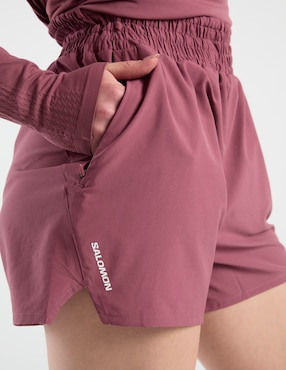 Short con bolsillos Salomon Shkout Core 4 para correr mujer