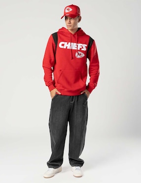 Sudadera New Era Ne Leisure con capucha y bolsa Kansas City Chiefs unisex